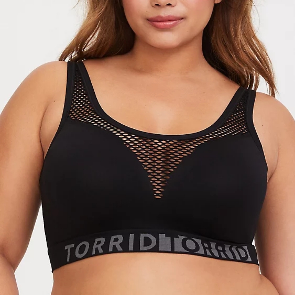 Torrid Logo Black Seamless Net Bralette
